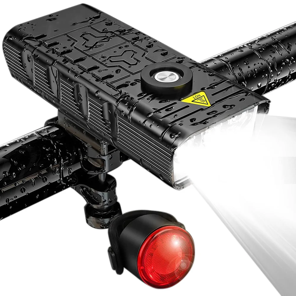 7000 Lumen Powerful Bike Lights Front and Back,5 LED Super Bright USB Rechargeable Waterproof Bicycle Headlight
7000 Lumen Powerful Bike Lights Front and Back,5 LED Super Bright USB Rechargeable Waterproof Bicycle Headlight