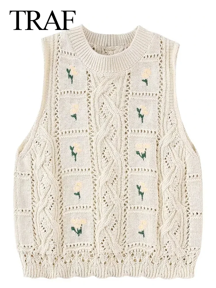 Элегантный Модный повседневный женский свитер-жилет TRAF Fresh Youth, двурядный симметричный женский свитер с цветочной вышивкой, жилет
Элегантный Модный повседневный женский свитер-жилет TRAF Fresh Youth, двурядный симметричный женский свитер с цветочной вышивкой, жилет