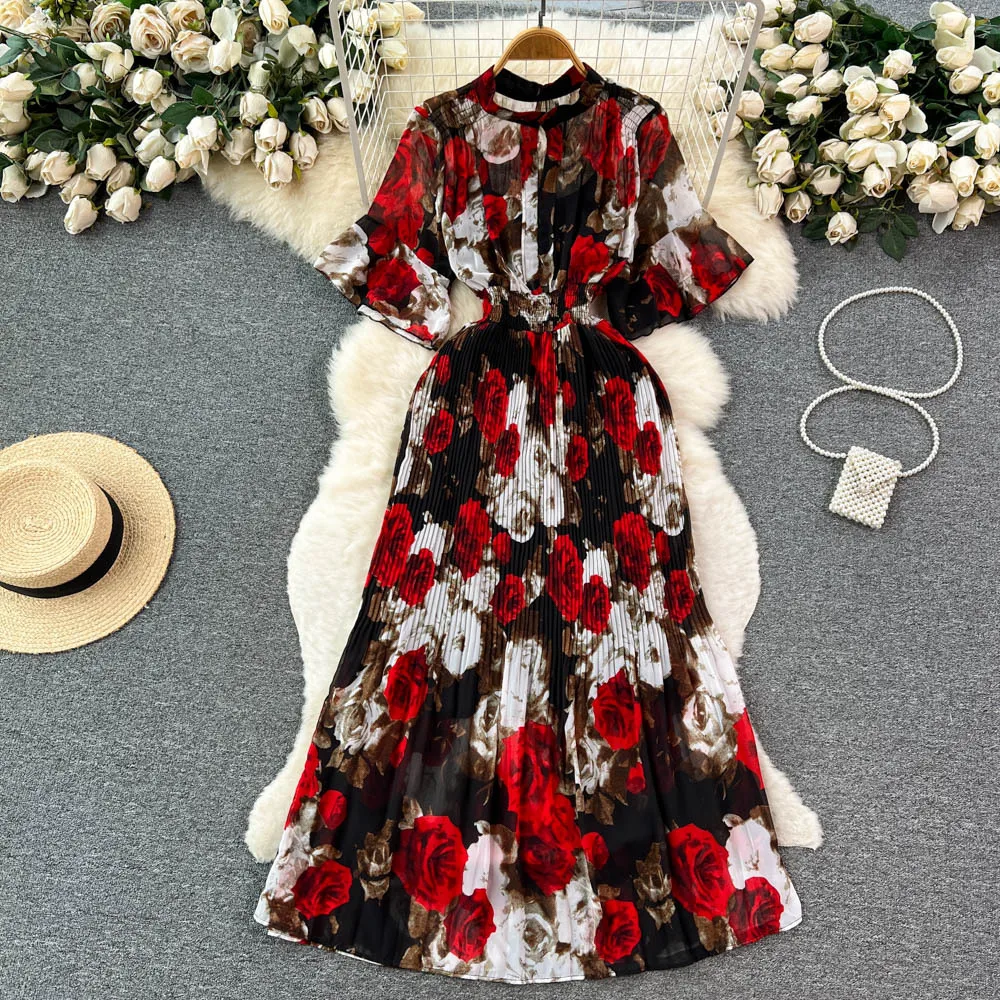 Women Dress 2023 Spring Summer Casual Floral Print Long Pleated Dress Elagant Korean Swing Vestidos Femme Robe SR891
Women Dress 2023 Spring Summer Casual Floral Print Long Pleated Dress Elagant Korean Swing Vestidos Femme Robe SR891