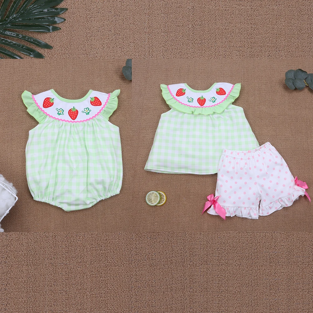 2pcs Baby Girls Clothes Outfits Strawberry Embroidery Fan Polka Dots Shorts Set For Summer
2pcs Baby Girls Clothes Outfits Strawberry Embroidery Fan Polka Dots Shorts Set For Summer