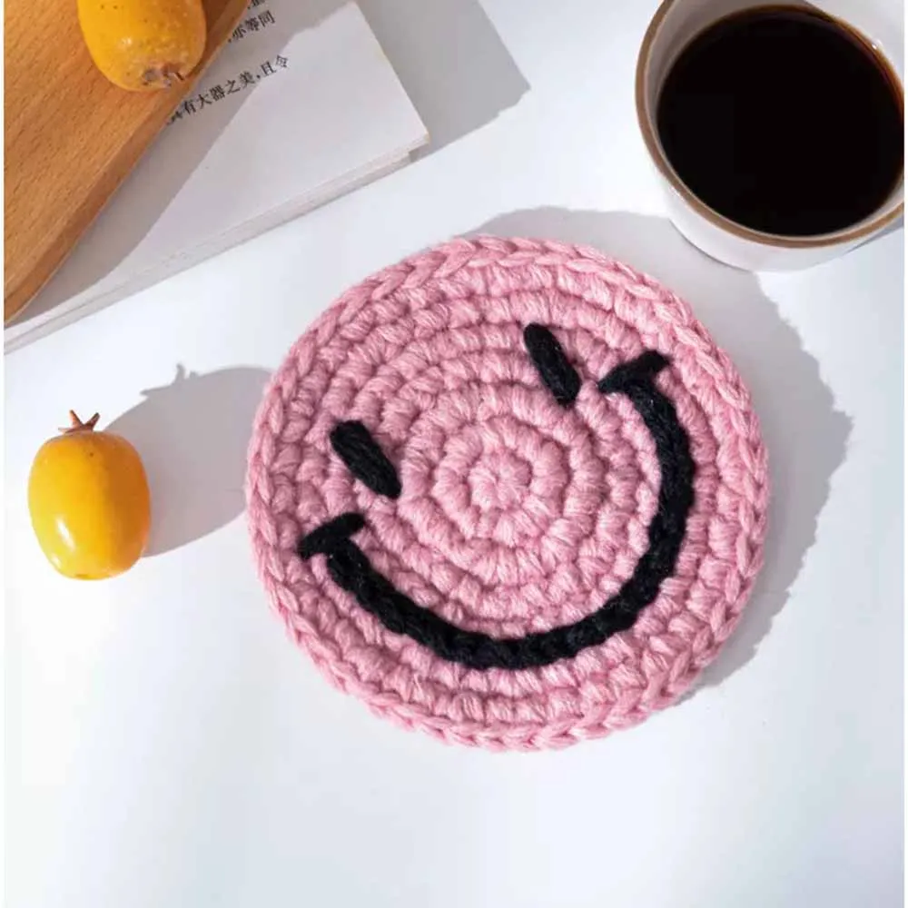 Funny Mug Coasters for Drinks Handmade Braided Drink Coasters for Coffee Table Smiling Face Anti-scalding Cotton Placemat Kids 
Funny Mug Coasters for Drinks Handmade Braided Drink Coasters for Coffee Table Smiling Face Anti-scalding Cotton Placemat Kids