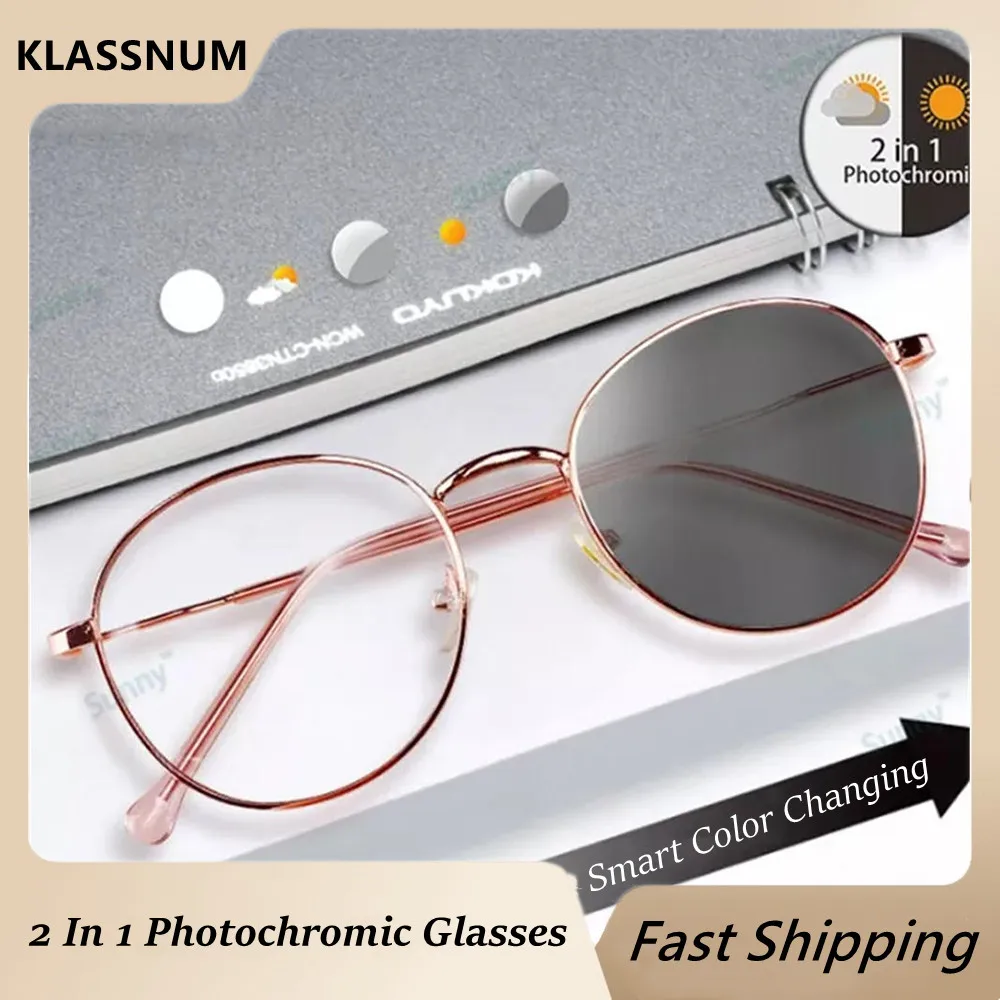 KLASSNUM Retro Photochromic Grey Anti-Blue Glasses Women Metal Eyebrow Trendy Myopia Glass Frames Blue Ray Blocking Computer
KLASSNUM Retro Photochromic Grey Anti-Blue Glasses Women Metal Eyebrow Trendy Myopia Glass Frames Blue Ray Blocking Computer