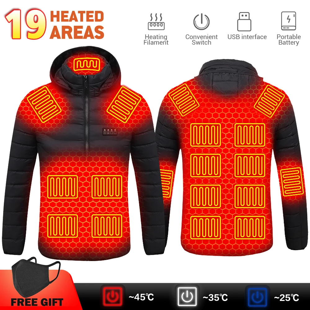 Heated Jacket Men Women Winter Warm USB Electric Heating Jacket Adjustable Temperature Outdoor Sports Cotton Clothing 19 Areas
Heated Jacket Men Women Winter Warm USB Electric Heating Jacket Adjustable Temperature Outdoor Sports Cotton Clothing 19 Areas