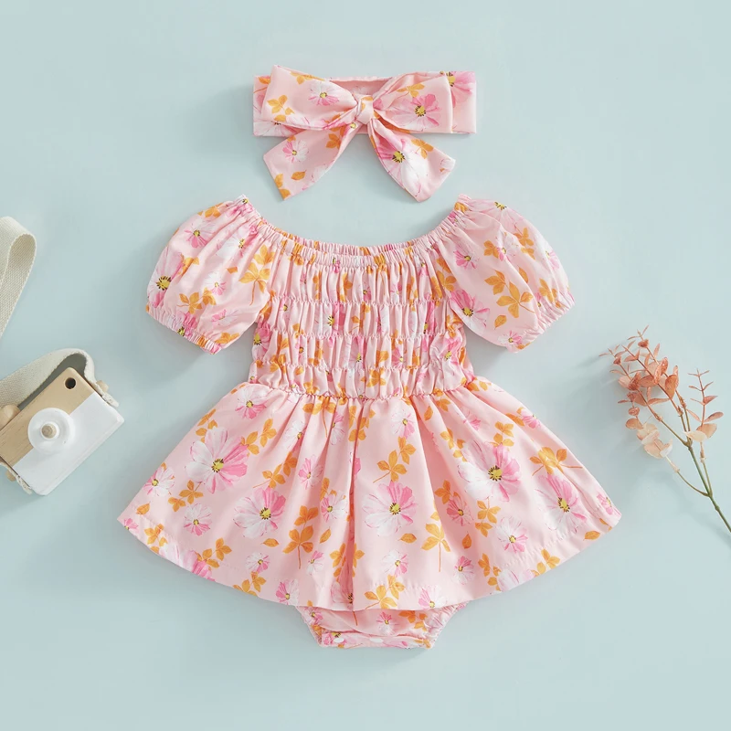 Listenwind 0-2Y Baby Girl 2Pcs Summer Pink Outfits Short Puff Sleeve Floral Romper Dress with Headband Set
Listenwind 0-2Y Baby Girl 2Pcs Summer Pink Outfits Short Puff Sleeve Floral Romper Dress with Headband Set