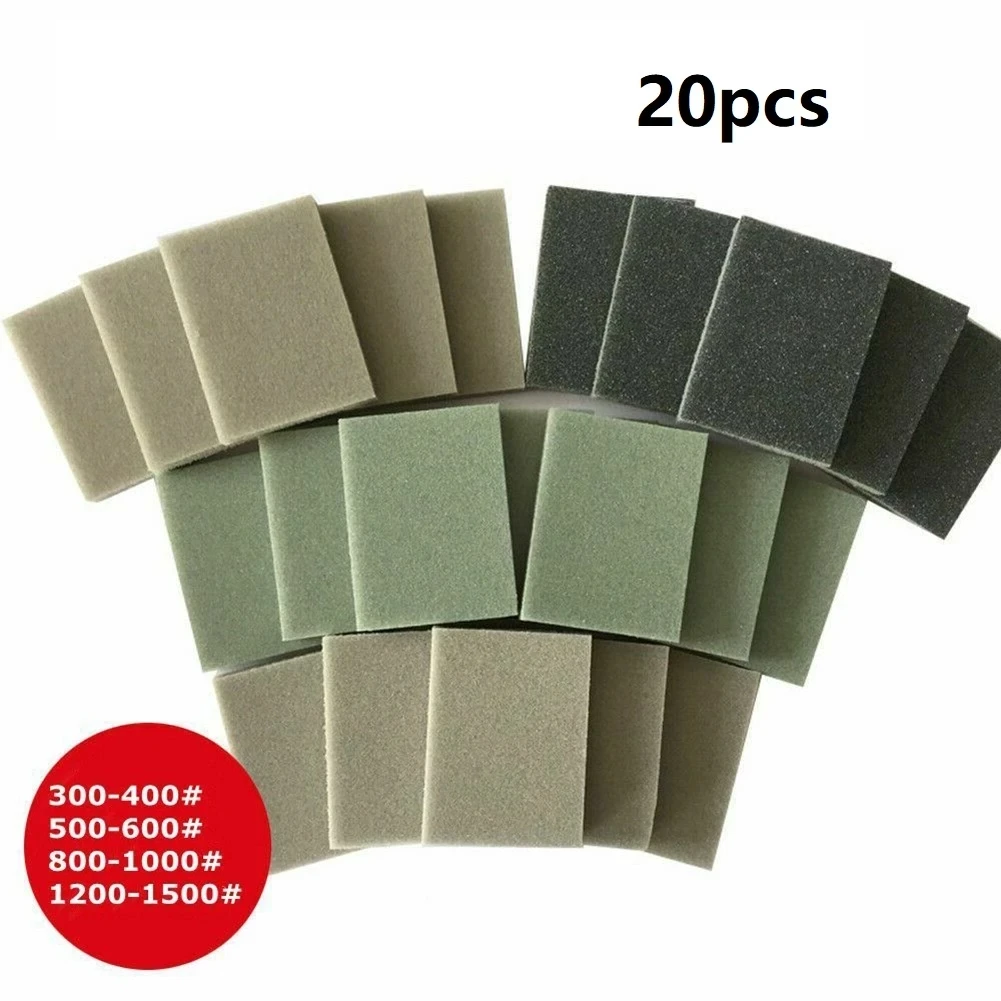 20Pcs Sponge Sanding Block Wet / Dry Grinding Sandpaper 30x40x5mm 300-400 500-600 800-1000 1200-1500 Grit Polishing Pads
20Pcs Sponge Sanding Block Wet / Dry Grinding Sandpaper 30x40x5mm 300-400 500-600 800-1000 1200-1500 Grit Polishing Pads