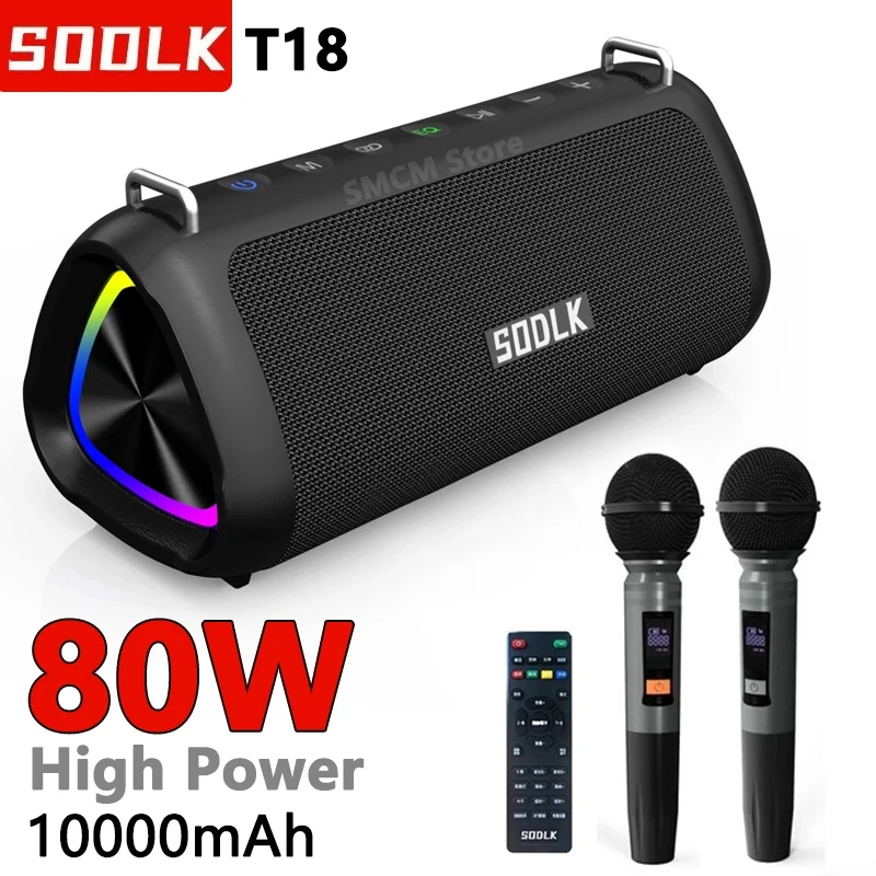 SODLK T18 80W High-Power caixa de som Bluetooth Speaker Outdoor Wireless Subwoofer Soundbar TES Party Karaoke Mega Bass With Mic
SODLK T18 80W High-Power caixa de som Bluetooth Speaker Outdoor Wireless Subwoofer Soundbar TES Party Karaoke Mega Bass With Mic