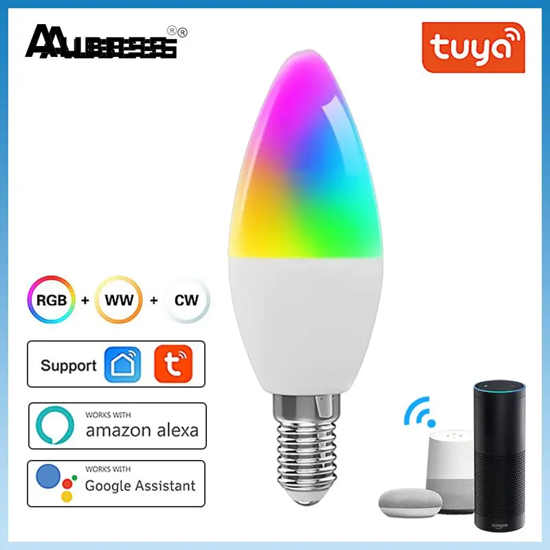 Смарт-лампа с таймером, Wifi, голосовое управление, светодиодная лампа-свеча, Rgb, дистанционное управление, регулируемая яркость, умная лампа для дома E14
Смарт-лампа с таймером, Wifi, голосовое управление, светодиодная лампа-свеча, Rgb, дистанционное управление, регулируемая яркость, умная лампа для дома E14