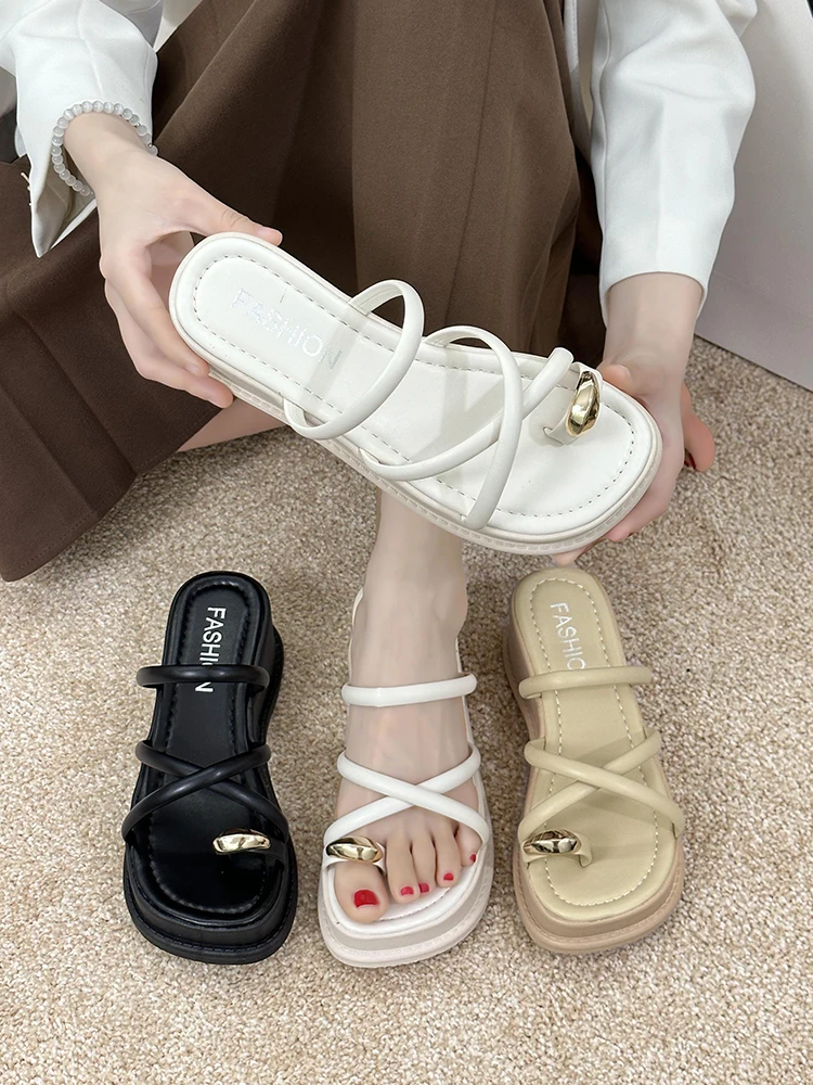 High-Heeled Shoes Lady Woman's Slippers Rubber Flip Flops Luxury Slides Platform Med On A Wedge 2023 Hawaiian Designer Flat Basi 
High-Heeled Shoes Lady Woman's Slippers Rubber Flip Flops Luxury Slides Platform Med On A Wedge 2023 Hawaiian Designer Flat Basi