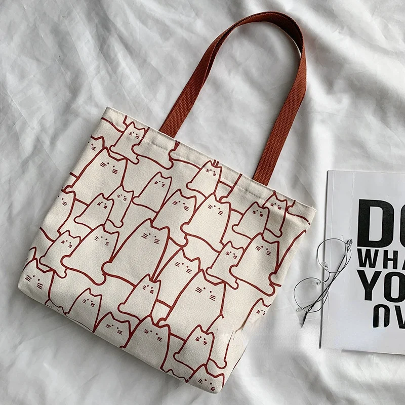 2022 Canvas Bags Handbag For Women Shopper Tote Bag Fashion Designer Bag Japanese Style Cartoon Cute Cats Small Eco Shoulder Bag
2022 Canvas Bags Handbag For Women Shopper Tote Bag Fashion Designer Bag Japanese Style Cartoon Cute Cats Small Eco Shoulder Bag