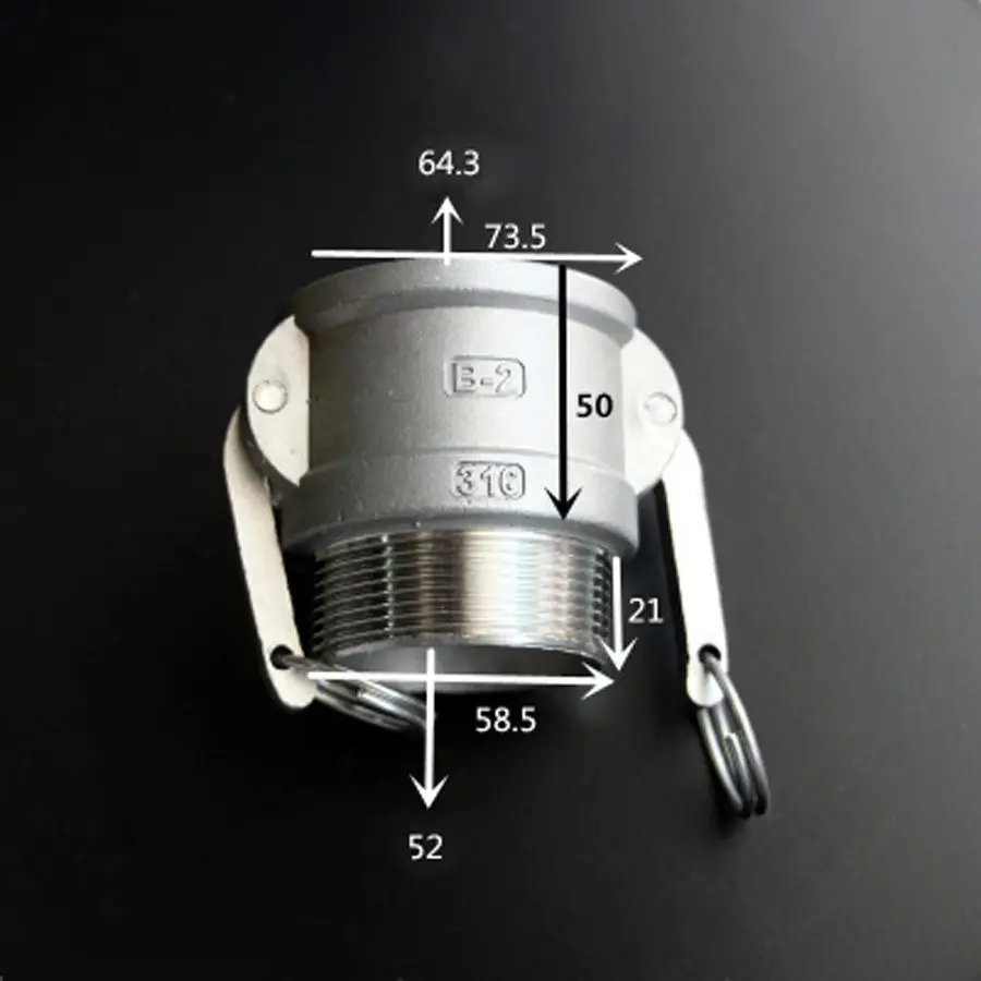 2 "BSPT Male x Socket Type B Camlock БЫСТРОРАЗЪЕМНАЯ муфта 304 Stianless кулачковая канавка для шлангов
2 "BSPT Male x Socket Type B Camlock БЫСТРОРАЗЪЕМНАЯ муфта 304 Stianless кулачковая канавка для шлангов