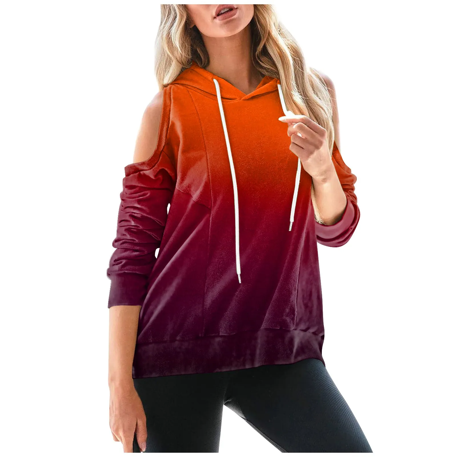 Women'S Fashion Casual Long Sleeve Gradient Print Off Shoulder Round Neck Hooded Pullover Top Sweater Women'S Hoodies Tops
Women'S Fashion Casual Long Sleeve Gradient Print Off Shoulder Round Neck Hooded Pullover Top Sweater Women'S Hoodies Tops