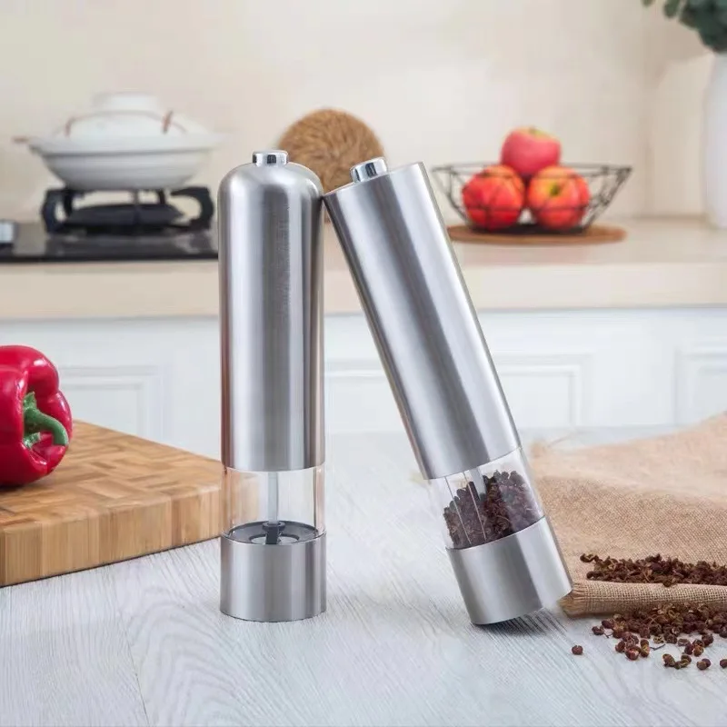 2pcs Electric Pepper Grinder Stainless Steel Battery Powered Fineness Adjustable Automatic Salt Grinder
2pcs Electric Pepper Grinder Stainless Steel Battery Powered Fineness Adjustable Automatic Salt Grinder