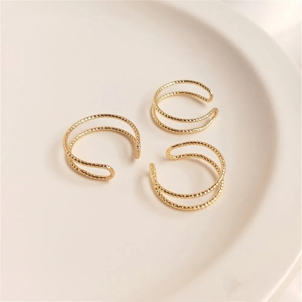 14K plated gold filled Twist copper wire double strand ring handmade bead winding ring diy accessories
14K plated gold filled Twist copper wire double strand ring handmade bead winding ring diy accessories