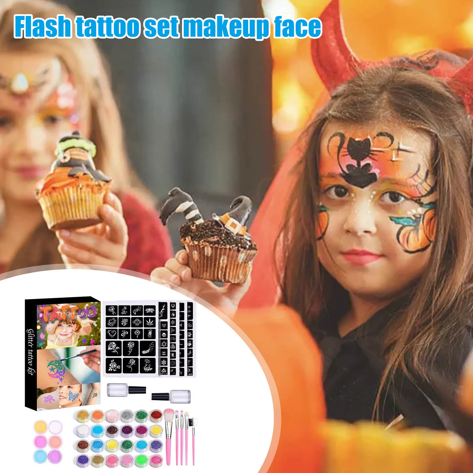 30 Colors Set Waterproof Glitter 5 Brushes 2 Glues Kit For Temporary Tattoo Kids Face Body DIY Decoration Art
30 Colors Set Waterproof Glitter 5 Brushes 2 Glues Kit For Temporary Tattoo Kids Face Body DIY Decoration Art