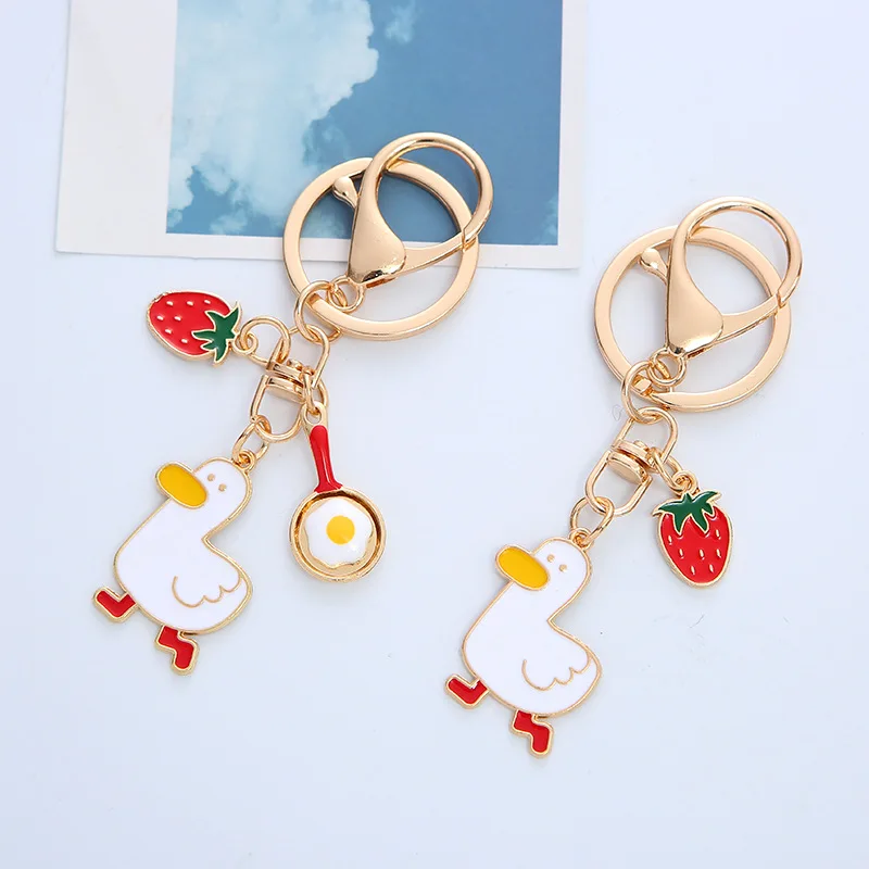 Strawberry Duck Frying Pan KeyChain KeyRing Women Man Accessories Jewelry Bag Pendant Friendship Family Gift
Strawberry Duck Frying Pan KeyChain KeyRing Women Man Accessories Jewelry Bag Pendant Friendship Family Gift