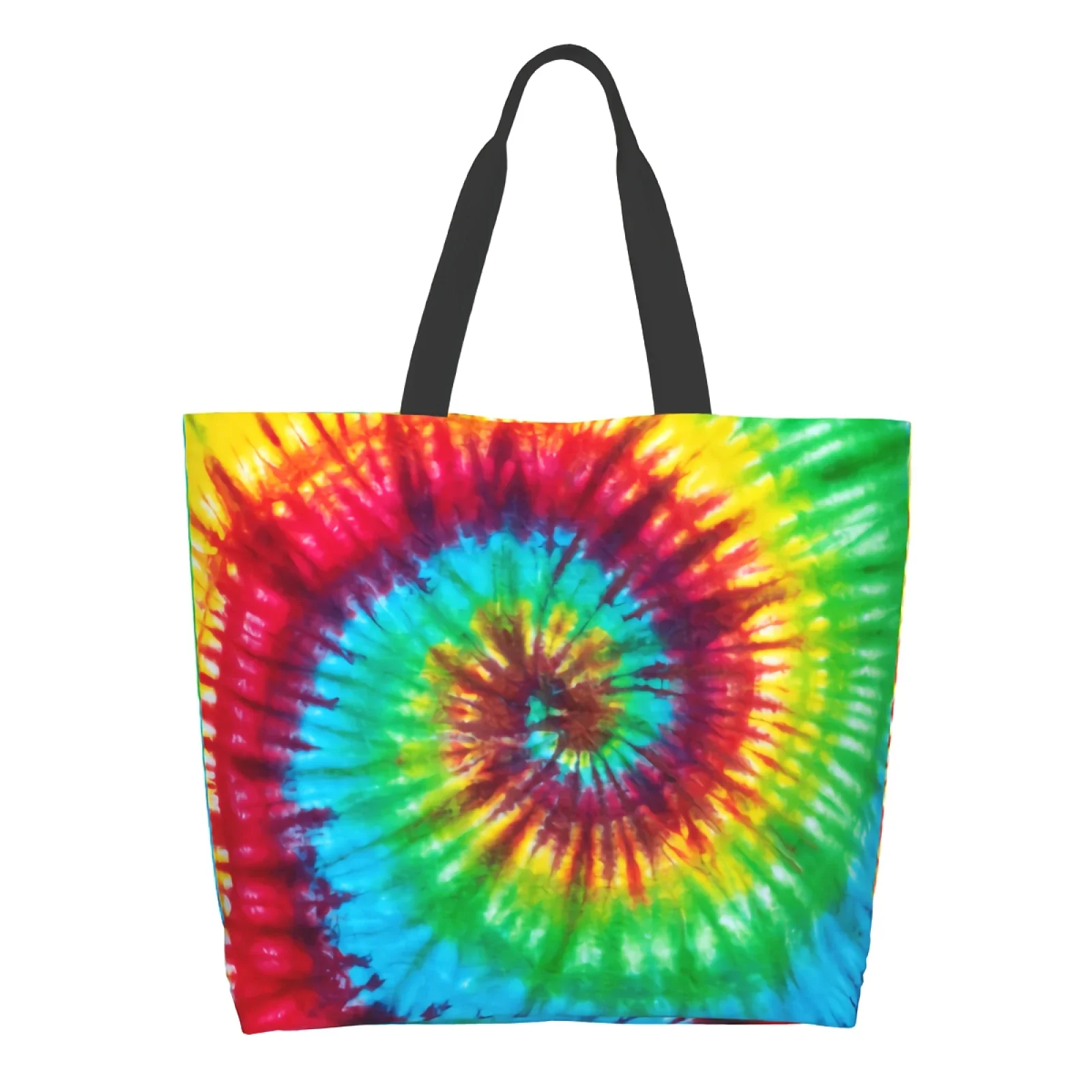 Многоразовая разноцветная спиральная Сумка-тоут для покупок Tie Dye, повседневная легкая вместительная Радужная спиральная Сумочка на плечо
Многоразовая разноцветная спиральная Сумка-тоут для покупок Tie Dye, повседневная легкая вместительная Радужная спиральная Сумочка на плечо