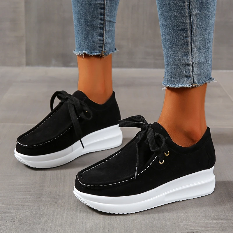2022 Spring and Autumn New Thick-soled Loafers Lace-up Wedge Heel Casual Outer Shoes Color Matching Flat Shoes
2022 Spring and Autumn New Thick-soled Loafers Lace-up Wedge Heel Casual Outer Shoes Color Matching Flat Shoes