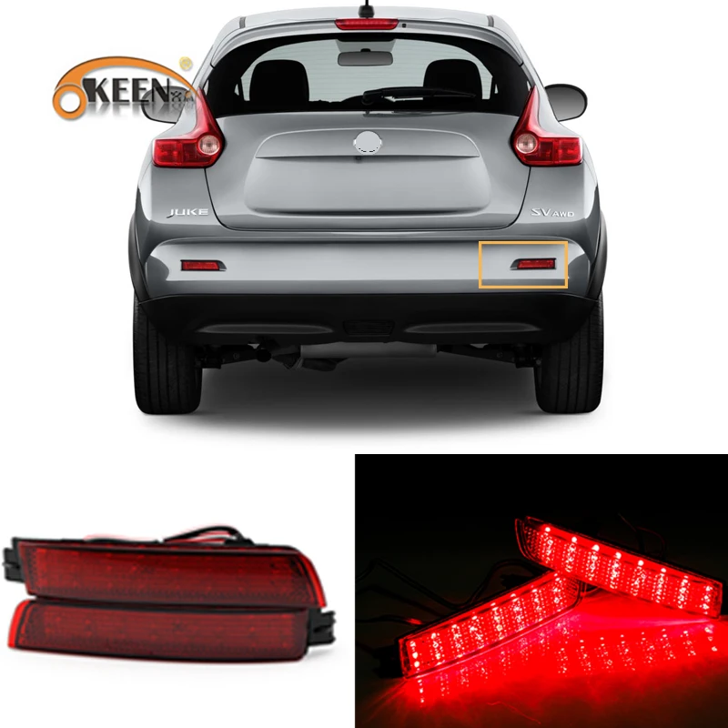 OKEEN For Nissan Juke 2011 2012 2013 2014 Led Rear Bumper Reflector Light Fog Lamp Tail Lights Waterproof 2PCS
OKEEN For Nissan Juke 2011 2012 2013 2014 Led Rear Bumper Reflector Light Fog Lamp Tail Lights Waterproof 2PCS