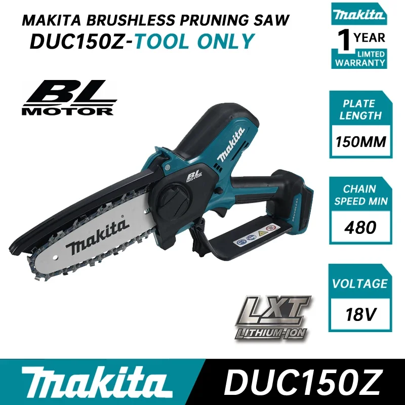 MAKITA DUC150Z аккумуляторная цепная пила 150 мм
MAKITA DUC150Z аккумуляторная цепная пила 150 мм