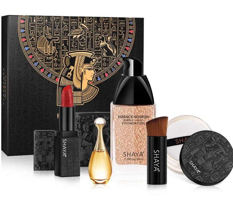 5Pcs/set Charming Perfume Beauty Make Up Set Egypt Cosmetic Makeup Kit Sexy Red Lipstick Loose Powder Women Gift maquiagem kit
5Pcs/set Charming Perfume Beauty Make Up Set Egypt Cosmetic Makeup Kit Sexy Red Lipstick Loose Powder Women Gift maquiagem kit