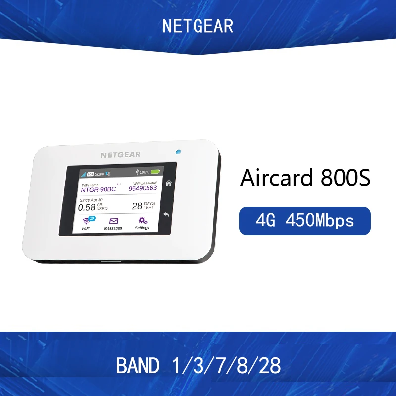 Разблокированный Мобильный Wi-Fi роутер Netgear AC800S 4G LTE Cat.9, модем с антенной
Разблокированный Мобильный Wi-Fi роутер Netgear AC800S 4G LTE Cat.9, модем с антенной