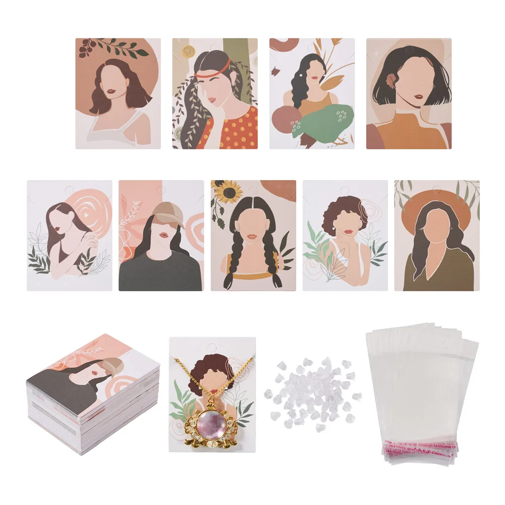 90pcs Earring Display Cards With Cellophane Bags Plastic Ear Nuts Girl Pattern Card 8x6x0.05cm For Packing Jewelry Gift Storage
90pcs Earring Display Cards With Cellophane Bags Plastic Ear Nuts Girl Pattern Card 8x6x0.05cm For Packing Jewelry Gift Storage