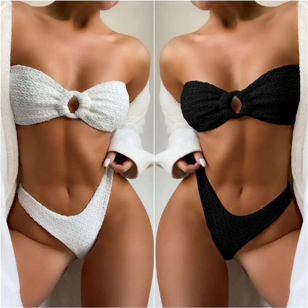 2Pcs/Set Split Bikini Solid Color Round Ring Sexy Backless Hollow Out Off Shoulder Slim Bathing Suit for Swimming
2Pcs/Set Split Bikini Solid Color Round Ring Sexy Backless Hollow Out Off Shoulder Slim Bathing Suit for Swimming