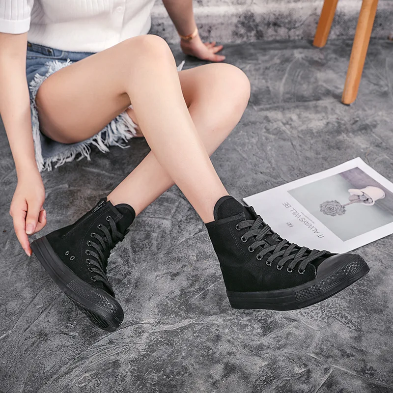 High-top shoes casual canvas shoes inner chain lace breathable and comfortable soft and comfortable walking 35-43
High-top shoes casual canvas shoes inner chain lace breathable and comfortable soft and comfortable walking 35-43