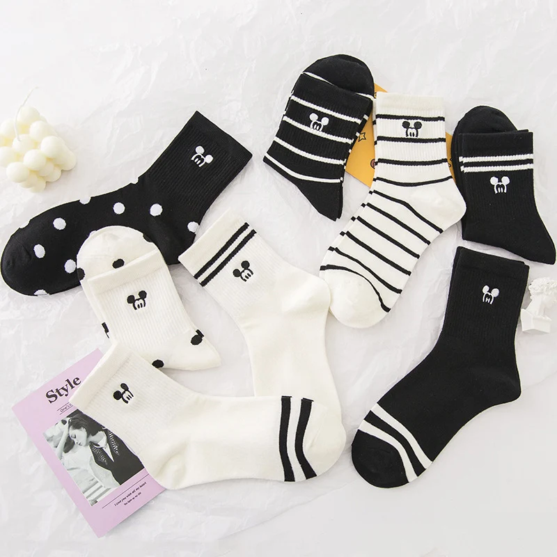 Disney White Sock Female ins tide Cute Mickey Cartoon Tube Socks Preppy Black Striped Long Stocking
Disney White Sock Female ins tide Cute Mickey Cartoon Tube Socks Preppy Black Striped Long Stocking