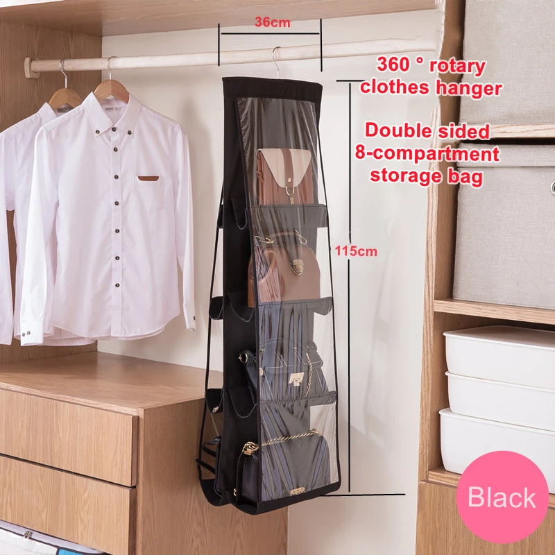 Hanging Handbag Organizer for Wardrobe Closet Transparent Storage Bag with 360 ° Rotatable Hook Household Clothing Storage Tools
Hanging Handbag Organizer for Wardrobe Closet Transparent Storage Bag with 360 ° Rotatable Hook Household Clothing Storage Tools