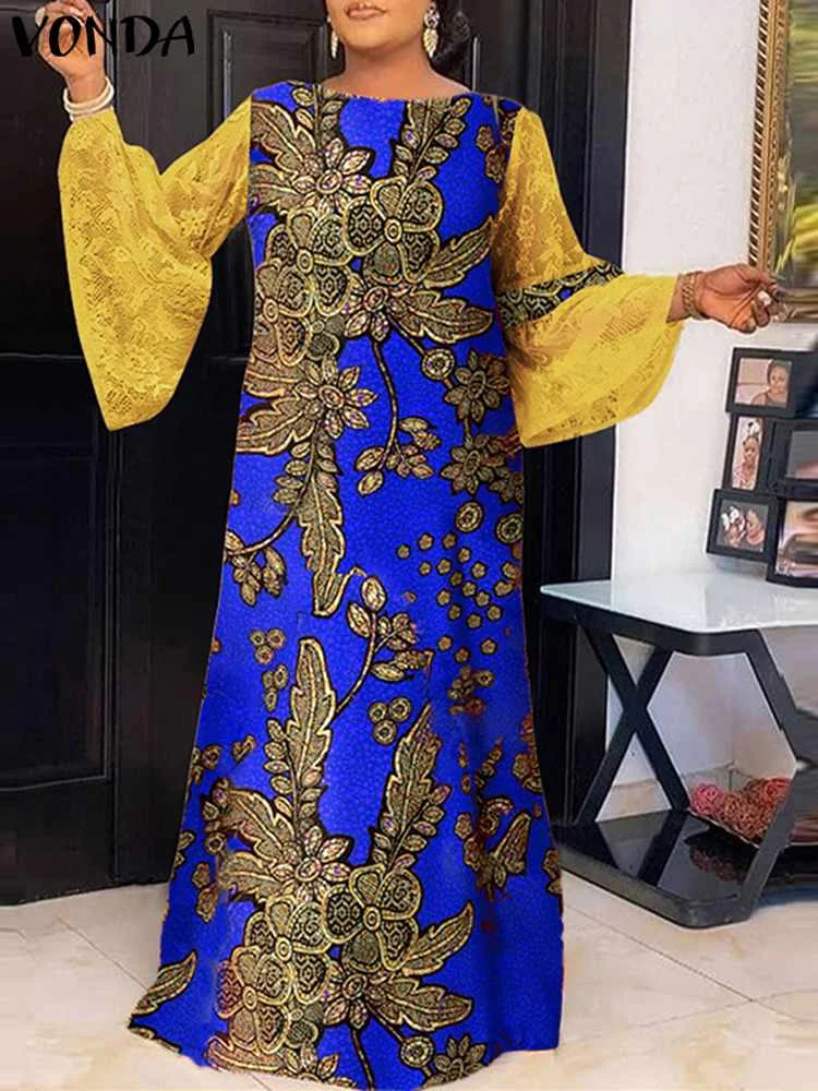 VONDA Women Floral Printed Dress 2023 Summer Sundress Sexy Round Neck Long Flare Sleeve Lace Dress Vestidos Femininas Robe Femme
VONDA Women Floral Printed Dress 2023 Summer Sundress Sexy Round Neck Long Flare Sleeve Lace Dress Vestidos Femininas Robe Femme