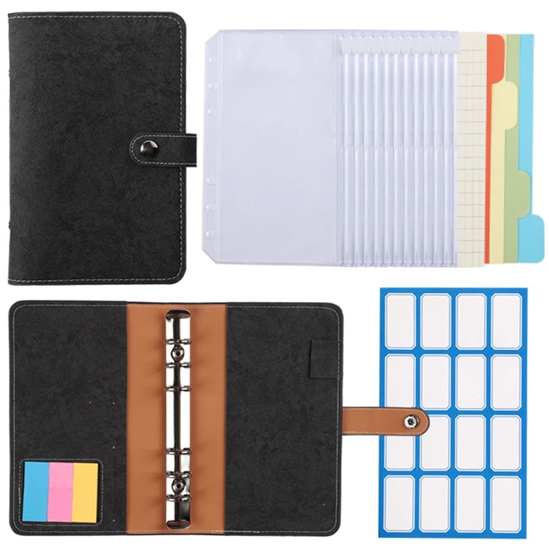 A6 Pu Leather Notebook Binder Cover With 12Pcs Binder Pockets, Binder Loose Leaf Zipper Bags Envelope System Planner Stationery
A6 Pu Leather Notebook Binder Cover With 12Pcs Binder Pockets, Binder Loose Leaf Zipper Bags Envelope System Planner Stationery