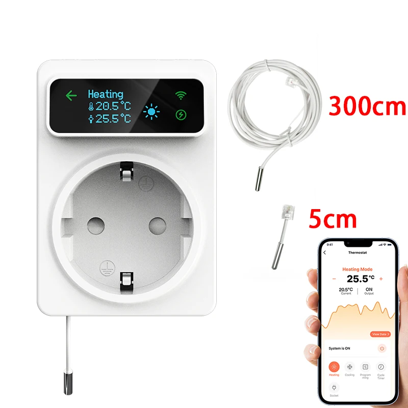 Умный термостат Tuya Cooling & Heating Outlet Thermostat
Умный термостат Tuya Cooling & Heating Outlet Thermostat