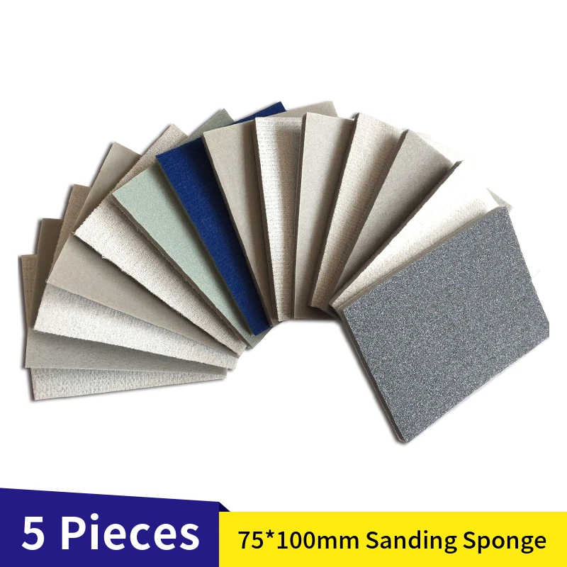 5 Pcs Sanding Sponge 300-3000 Grit,2.95 x 3.93 Wet or Dry Hand Flexible Soft Foam Sand Block for Drywall, Metal Wood, Auto
5 Pcs Sanding Sponge 300-3000 Grit,2.95 x 3.93 Wet or Dry Hand Flexible Soft Foam Sand Block for Drywall, Metal Wood, Auto