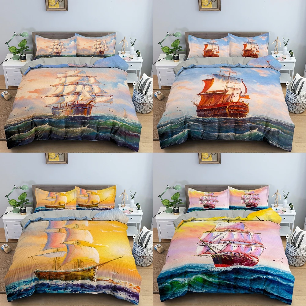 Sailing Ship Pattern Duvet Cover Kids Bedding Set 2/3Pcs Quilt Cover With Pillowcase Soft Comforter Cover Queen King Size
Sailing Ship Pattern Duvet Cover Kids Bedding Set 2/3Pcs Quilt Cover With Pillowcase Soft Comforter Cover Queen King Size