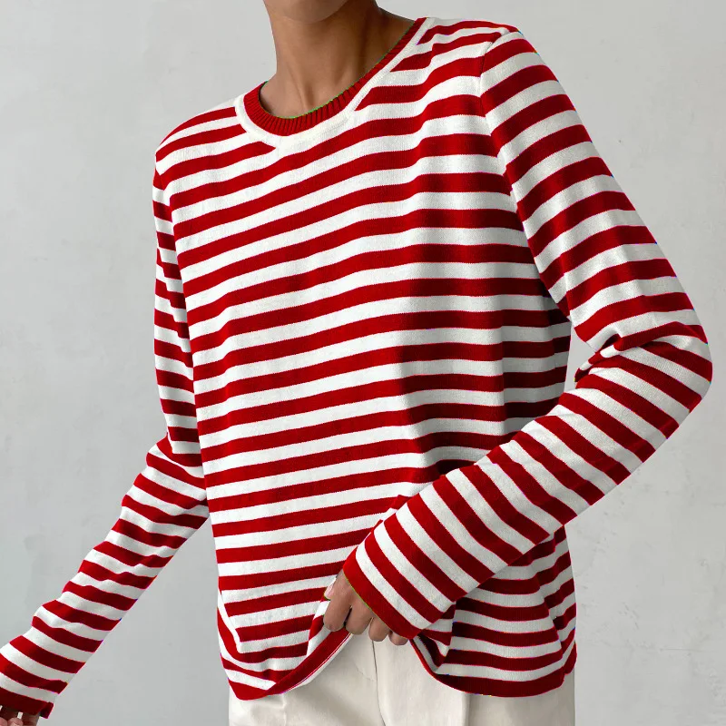 Women Striped Loose Sweater O Neck Long Sleeve Korean Style Knit Pullover Winter Clothing Woman 2023 Elegant Y2K Fashion Tops
Women Striped Loose Sweater O Neck Long Sleeve Korean Style Knit Pullover Winter Clothing Woman 2023 Elegant Y2K Fashion Tops