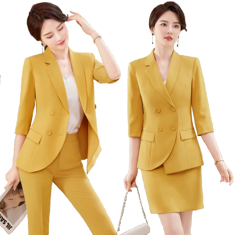 Yellow Suits Women New 2023 Spring Summer Fashion Temperament Slim Business Half Sleeve Blazer And Pants Office Ladies Work Wear
Yellow Suits Women New 2023 Spring Summer Fashion Temperament Slim Business Half Sleeve Blazer And Pants Office Ladies Work Wear