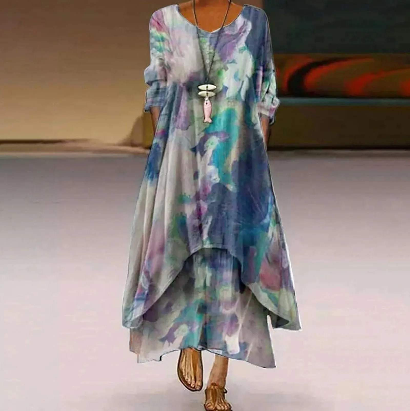 Women Elegant Fashion Long Maxi Dress 2022 Summer New Vintage Printed Party Dresses Bohemian A-Line Dress Casual Women Clothing 
Women Elegant Fashion Long Maxi Dress 2022 Summer New Vintage Printed Party Dresses Bohemian A-Line Dress Casual Women Clothing