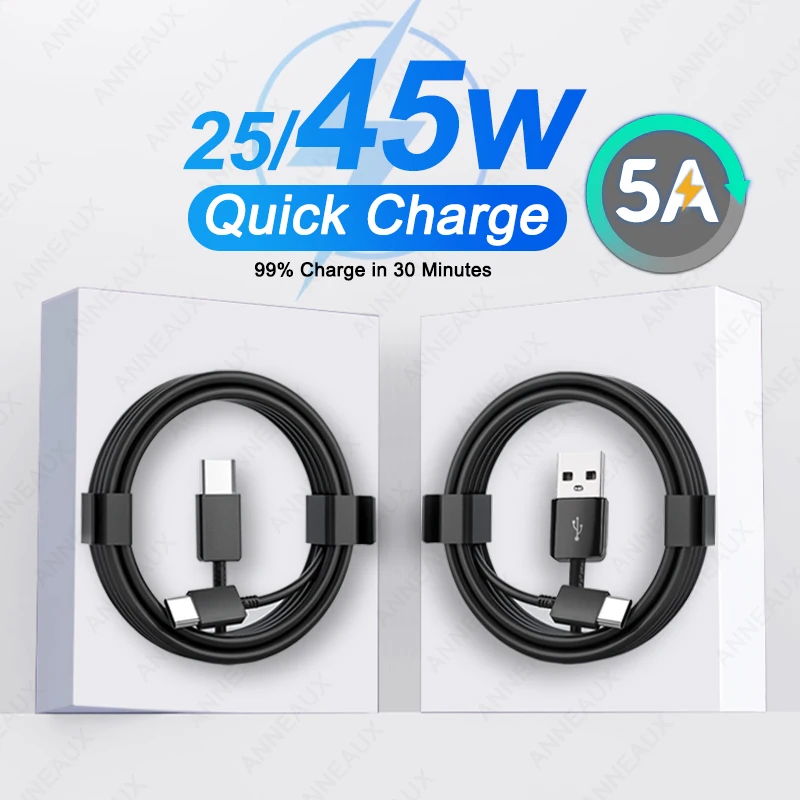 For SAMSUNG 5A USB Cable For Samsung Galaxy S22 S23 Ultra S21 FE 45W Super Fast Charging Note 20 10 A53 A54 25W USB Type C Cable
For SAMSUNG 5A USB Cable For Samsung Galaxy S22 S23 Ultra S21 FE 45W Super Fast Charging Note 20 10 A53 A54 25W USB Type C Cable
