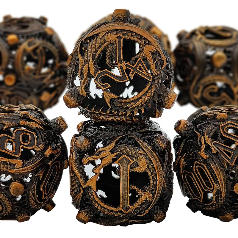 7pcs Hollow Metal Material Solid Polyhedral Dice Set D4 D6 D8 D10 Party Table Games Dices Accessory For DND Role Playing Game
7pcs Hollow Metal Material Solid Polyhedral Dice Set D4 D6 D8 D10 Party Table Games Dices Accessory For DND Role Playing Game