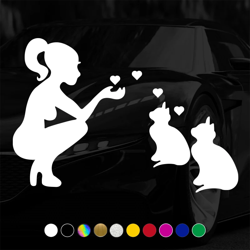 Водонепроницаемая виниловая наклейка с изображением кошки и леди
Водонепроницаемая виниловая наклейка с изображением кошки и леди