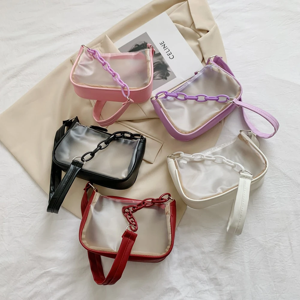 Women Fashion PVC Transparent Shoulder Bag Lady Small Zipper Luxury Handbag for Ladies Women Outdoor Shopping
Women Fashion PVC Transparent Shoulder Bag Lady Small Zipper Luxury Handbag for Ladies Women Outdoor Shopping