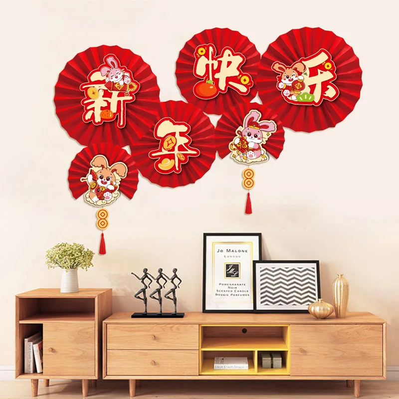 Red Fan Flower Crafts Rabbit Fan Wall Decor Hanging Chinese New Year Paper Spring Festival Wall Decals DIY Party Decoration
Red Fan Flower Crafts Rabbit Fan Wall Decor Hanging Chinese New Year Paper Spring Festival Wall Decals DIY Party Decoration