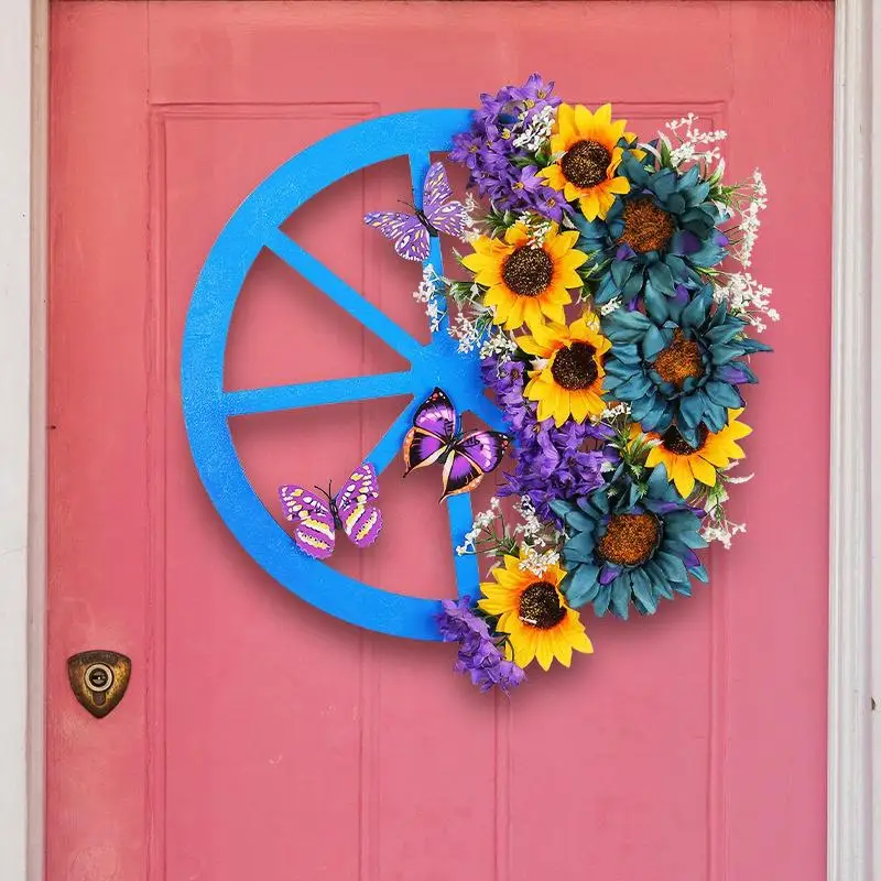 Wheel Garland Spring Wreath With Sunflowers Decorative Door For Front Door Outdoor Indoor Home Decor Halloween home Accessories
Wheel Garland Spring Wreath With Sunflowers Decorative Door For Front Door Outdoor Indoor Home Decor Halloween home Accessories