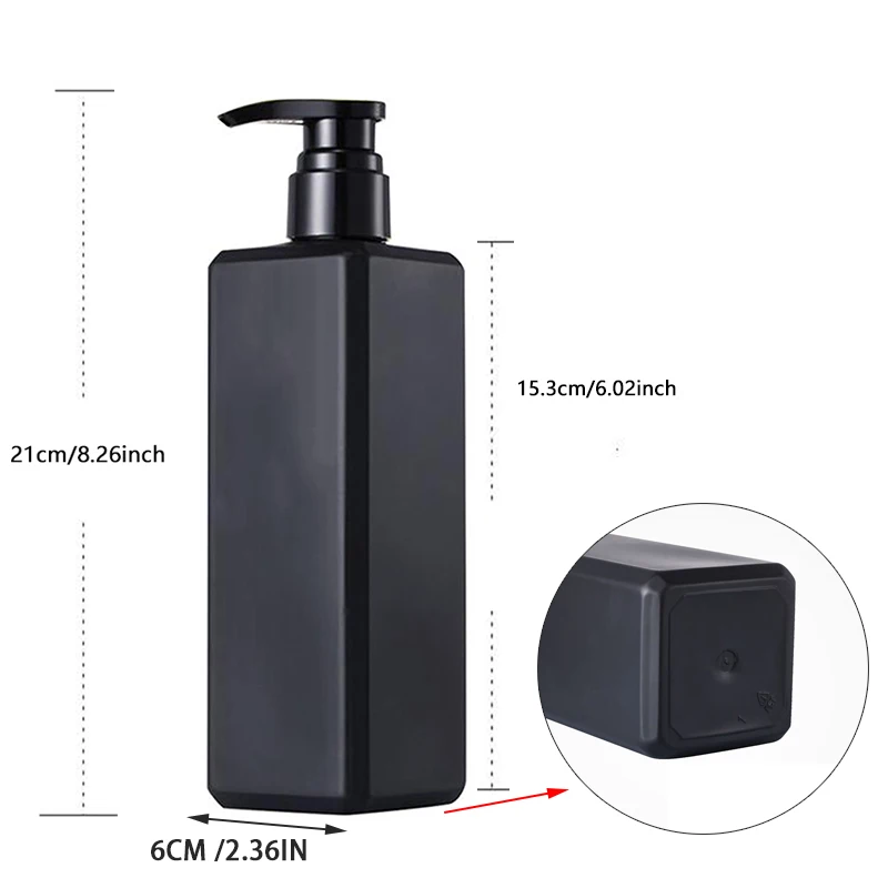 Черный пластиковый квадратный дозатор мыла 500 мл WCIC
Черный пластиковый квадратный дозатор мыла 500 мл WCIC