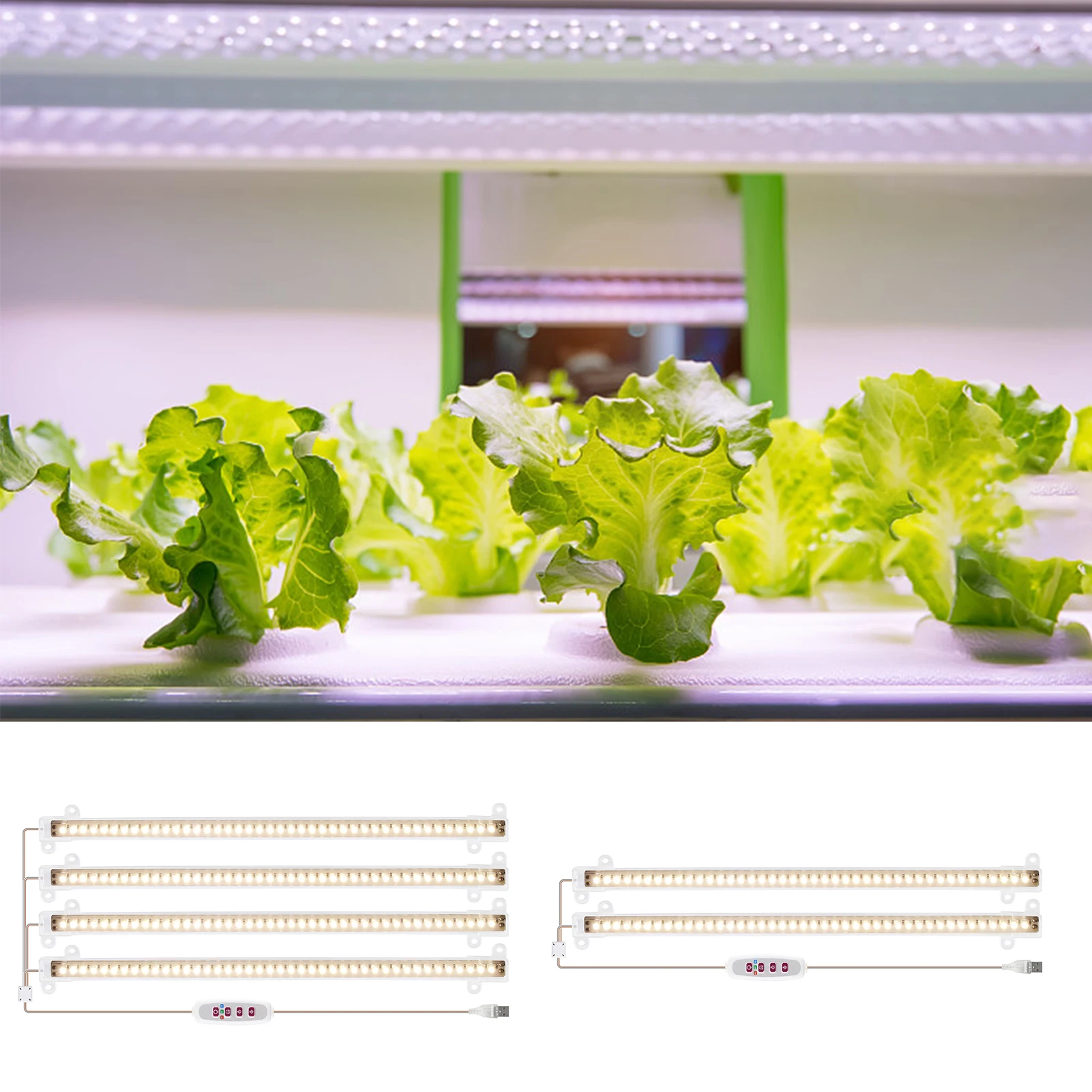 

Светодиодная лента для выращивания растений, автоматическое включение и выключение каждый день, Sunlike с улучшенным контроллером, 84 светодис...
