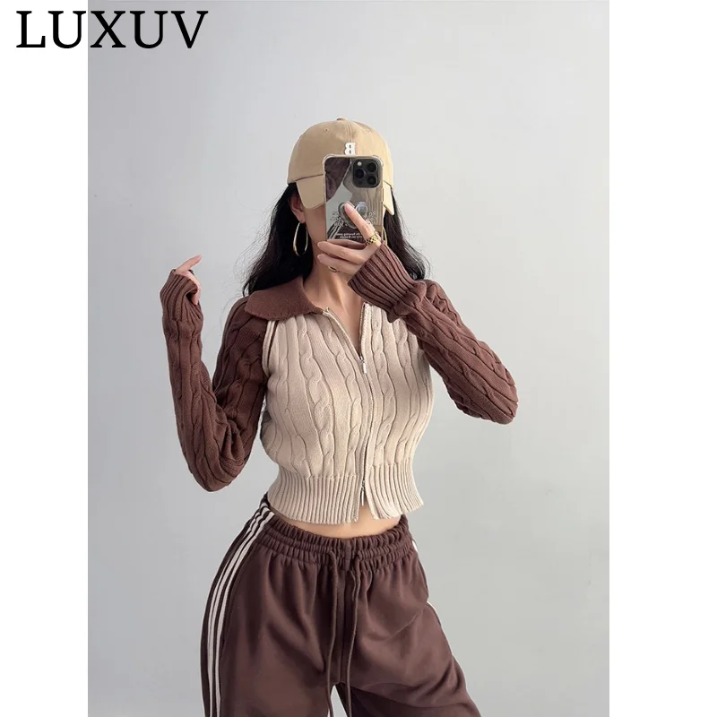 LUXUV Slim V-neck Long Sleeve Bottomed Womens Tops And Blouses High Street Solid Color Open Navel Cardigan Design Chic Cool
LUXUV Slim V-neck Long Sleeve Bottomed Womens Tops And Blouses High Street Solid Color Open Navel Cardigan Design Chic Cool