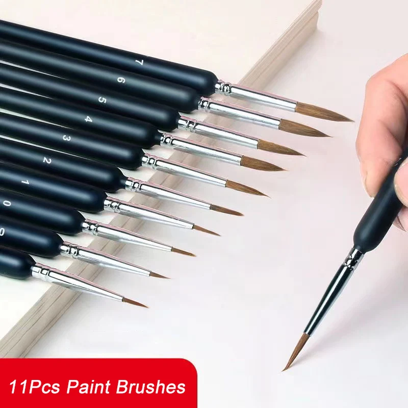 11pcs Miniature Fine Detail Paint Brushes Set Mini Paint Brushes for Oil Watercolor Painting Acrylic Model Painting Nail Drawing
11pcs Miniature Fine Detail Paint Brushes Set Mini Paint Brushes for Oil Watercolor Painting Acrylic Model Painting Nail Drawing