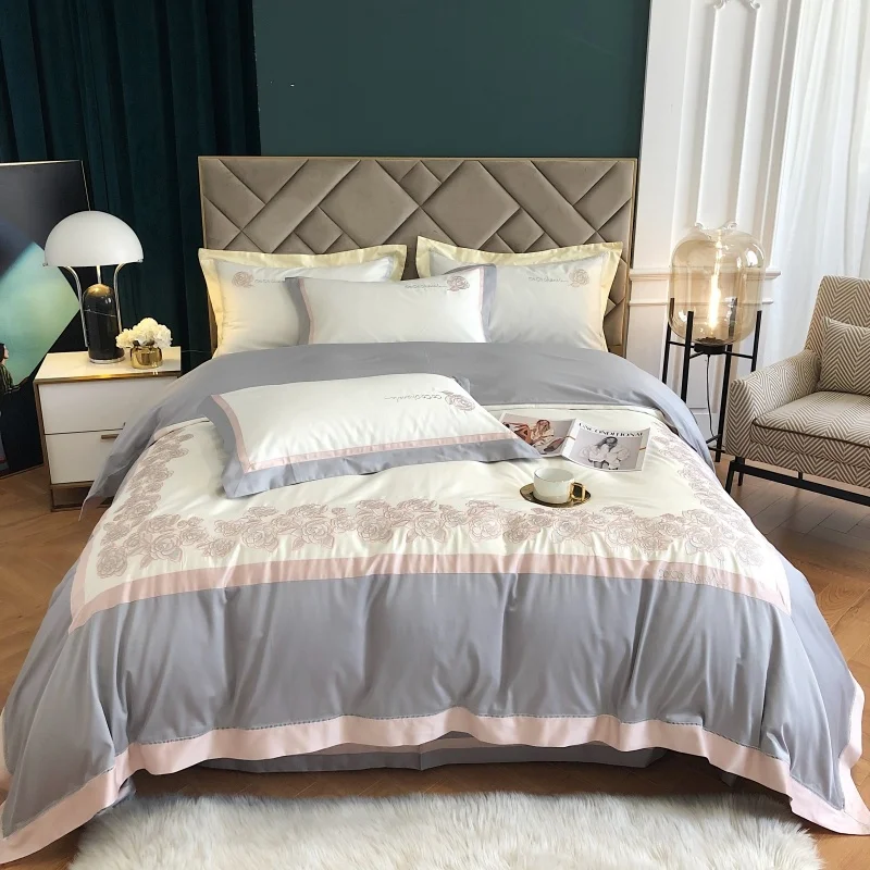 1000TC Egyptian Cotton Rose Embroidery Luxury Bedding Bloom Flowers Quilt/Duvet Cover Set Bed Linen Pillow Shams Bedclothes
1000TC Egyptian Cotton Rose Embroidery Luxury Bedding Bloom Flowers Quilt/Duvet Cover Set Bed Linen Pillow Shams Bedclothes