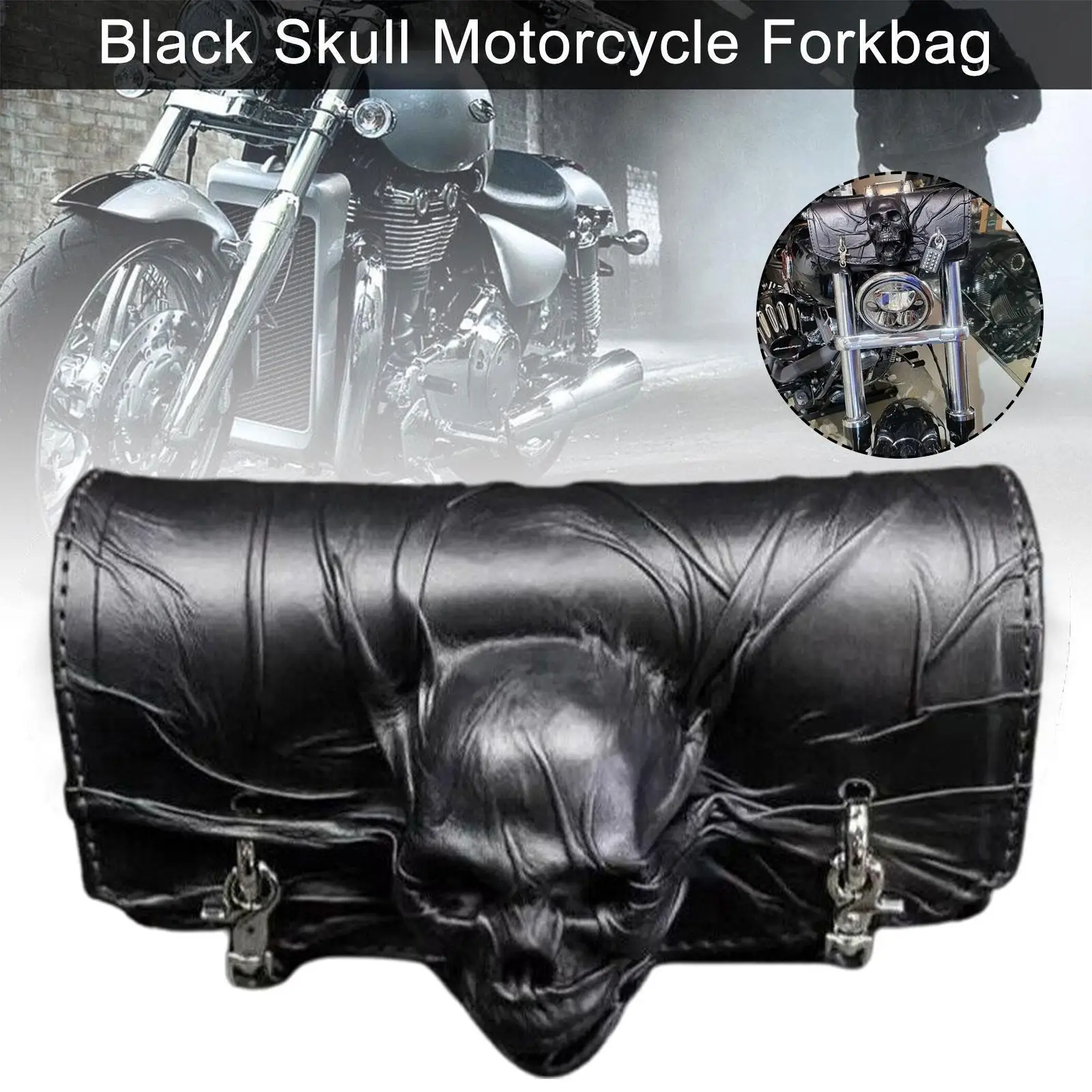 Halloween Skull Head Motorcycle Fork Bag Saddle Bags Tool suitcase Storage Handlebar Accessories Luggage Bag Moto Black Lea K3W6
Halloween Skull Head Motorcycle Fork Bag Saddle Bags Tool suitcase Storage Handlebar Accessories Luggage Bag Moto Black Lea K3W6